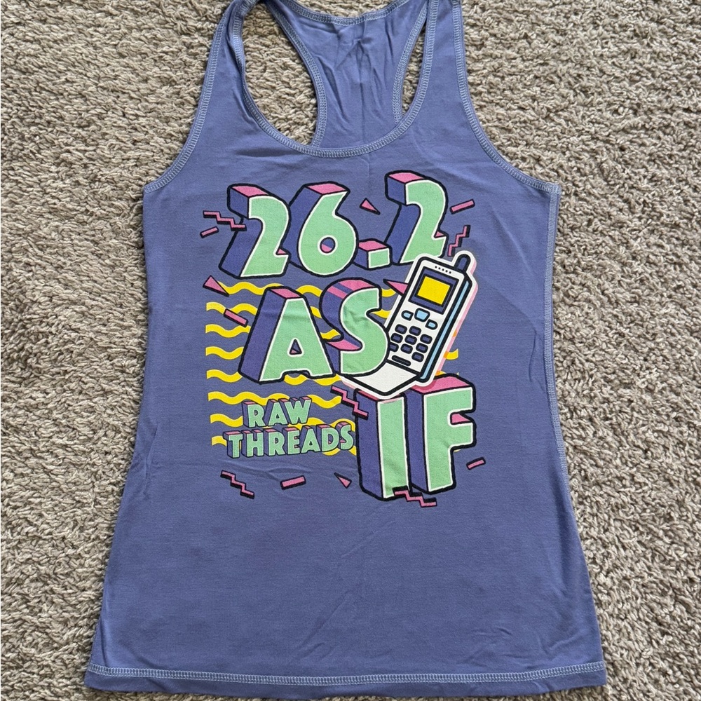 '26.2 As If' Retro Cell Phone Design Athletic Tank Top